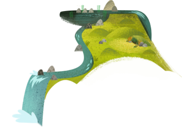 An illustration of the wetland habitat